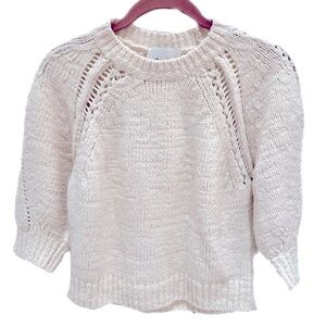3.1 Phillip Lim Cropped Sweater Heavy Knit Quiet Luxury Ivory Cream Designer SM